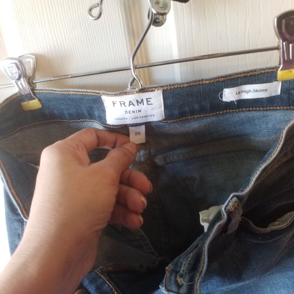 Frame le high rise skinny jeans distressed 25 - Picture 8 of 11
